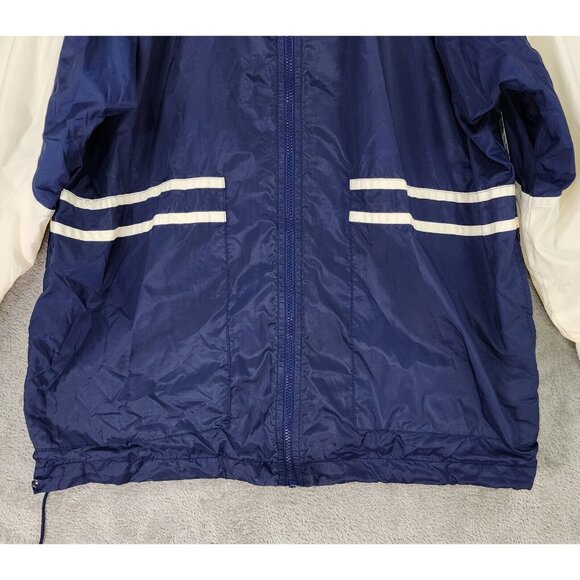 Nike Jacket Mens Medium Blue White Full Zip Hooded Windbreaker 90s Vintage - Picture 8 of 13
